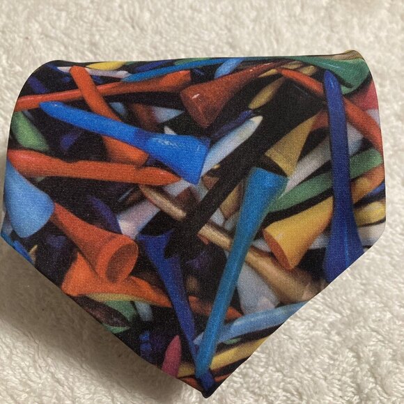 Ralph Marlin Other - Ralph Marlin Men's Polyester Necktie Multicolor Golf Tees 1994 Made USA .